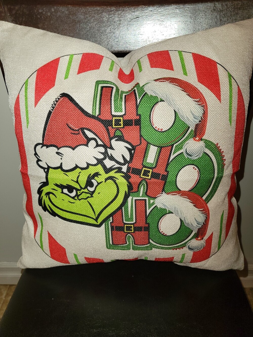 Holiday Grinch Decorative Throw Pillow - Red, Green, White NEW